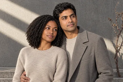 Generiertes Beispiel für die Bild-Prompt-Vorlage „AI Couple Portrait“.