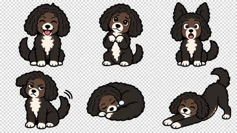 Generiertes Beispiel für die Bild-Prompt-Vorlage „Sticker Pack / Reaction Set“.